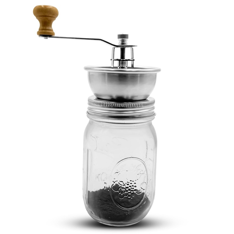 Stainless Steel Coffee Grinder Lid Attachment for Regular Mouth Mason