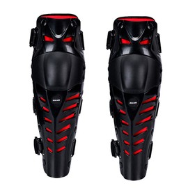 Outigu Knee Pads, Motorcycle Knee Protective Knee Shin Guards, Adjustable Long Leg Sleeve Antislip Protector Knee Pads Motorcycle (Black-Red)