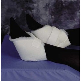 Heel Protector - White, Covers the heel extending from ankle to mid instep. One hook & loop strap closure. Sold in pairs.