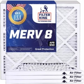 Filter King 20x28x1 Air Filter 4-PACK MERV 8 Actual Size 20 x 28 x .75"