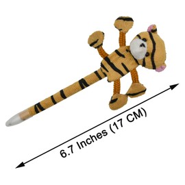 Maydahui Cute Stuffed Animal Ballpoint Pen, 0.02 inch (0.5 mm), Oil-based, Blue Ink, Set of 12, Stylish, Fluffy, Pig, Rabbits, Dogs, Cats, Cute, Stationery, Gift, Present, Kids, Students