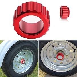 URLWALL Upgraded Oil Bath Hub Cap for EZ-Loader Boat Trailer, CNC Aluminum Oil Filler Caps W/O-Ring Fit 10" 5 Lug Hub and Drum, Anti-rust Durable Trailer Hub Cover EZ Loader Parts (250-034388)(Red)
