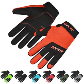 BYKR Motorcycle Gloves for Men & Women Tactical Protection for Dirt Bike BMX MX Motocross & ATV Mountain Bike Riding Gloves All-Weather Sports Motorbike Cycling MTB Racing Gloves Orange XL
