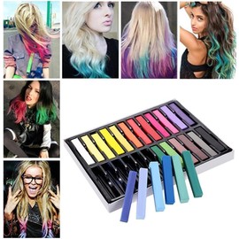 Hair Chalk, 24-Color Set Non-Toxic Temporary Hair Dye Pastels for Women, Girls, Kids, Teens, and Adults - Easy to Apply, Washable, Vibrant, and Safe Hair Coloring Solution H&Q