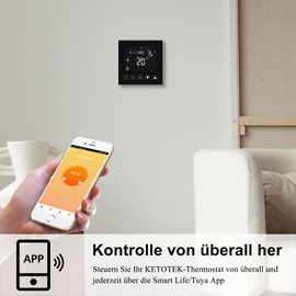 KETOTEK WiFi Thermostat - Works with Alexa Echo / Google Home - IFTTT Tuya Compatible - Programmable Room Thermostat with Smart Voice and App Control