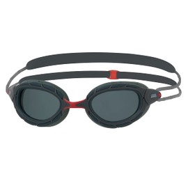 Zoggs Predator Adult Swimming Goggles, UV protection swim goggles, Pulley Adjust Comfort Goggles Straps, Fog Free Swim Goggle Lenses, Zoggs Goggles Adults Ultra Fit, Smoke Polarised, Grey/Grey, Small