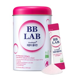 BB LAB Suplemento en barra de colágeno de bajo peso molecular "Buenas Noches", con certificación Halal, colágeno marino coreano, péptidos de colágeno de pescado, vitamina C, glicina, vitamina A.