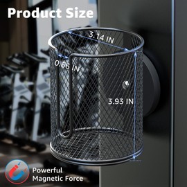 Magnetic Cup Holder, Fully Covered Anti-Fall Magnetic Drink Holder, Magnetic Cup Caddy, N38 Super Magnet Cup Holder for Tractor Mower School Bus on Ferrous Metal Surface, 3.14" Inner Diameter(1 Pack)