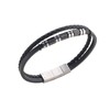 Hengbofeng Mens Bracelet Gift, Black Quality Genuine Leather Men's Bracelet