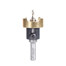Amana Tool 55193 Carbide Tipped Countersink with No Burning and No Marring Adjustable Depth Stop with No-Thrust BB 3/8 D x 1/8 Drill D x 5/16 Inch Round SHK