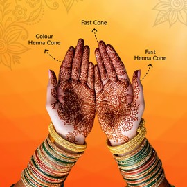 Pushp Henna Fast Cone (Red) (pack of 12)