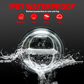 bamotoop 5.75 Inch LED Motorcycle Round Headlight E-Approved for Harley Davidson Dyna Street Bob Super Wide Glide Low Rider Night Rod Train Sportster Iron 883 Indian Scout Triumph (Silver)