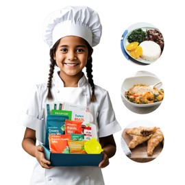 eat2explore Kids Interactive & Educational Real Cooking Set for Families | Includes 3 Local Recipe Cards with Key Ingredients, Cooking Tools, Fun Kids Explorer Guide | Explore Brazil Kit