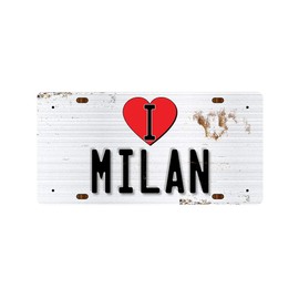 McMug - I Love Milan - Metal Sign, Decorative Sign, 200mm x 100mm
