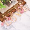 sourcing map Initial Letter Keychains, Resin Cute Butterfly Tassel Pendant