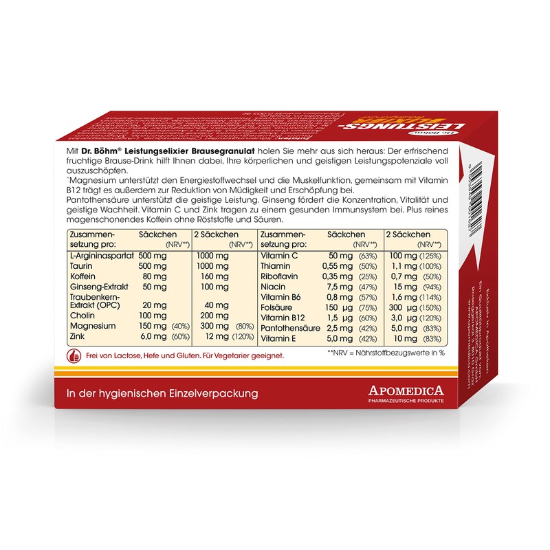 Dr Böhm Performance Elixir Shower Granules, Pack of 14 Granules