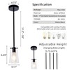 BESTWEST Pendant Light Fixtures for Kitchen Island, Matte Black Clear