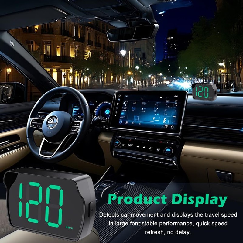 GPS Digital Speedometer, HUD GPS Digital Speed Meter, MPH Speedo,