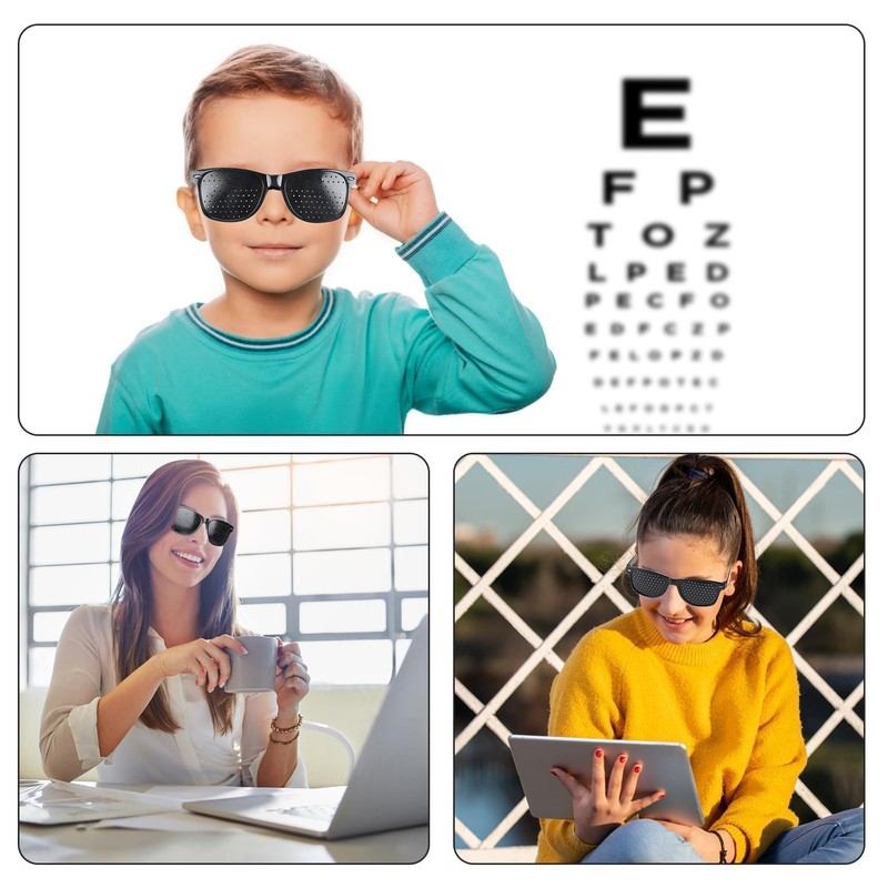 JINSIHU 4 Pairs Black Unisex Stenopeic Eyewear Eyewear for Vision