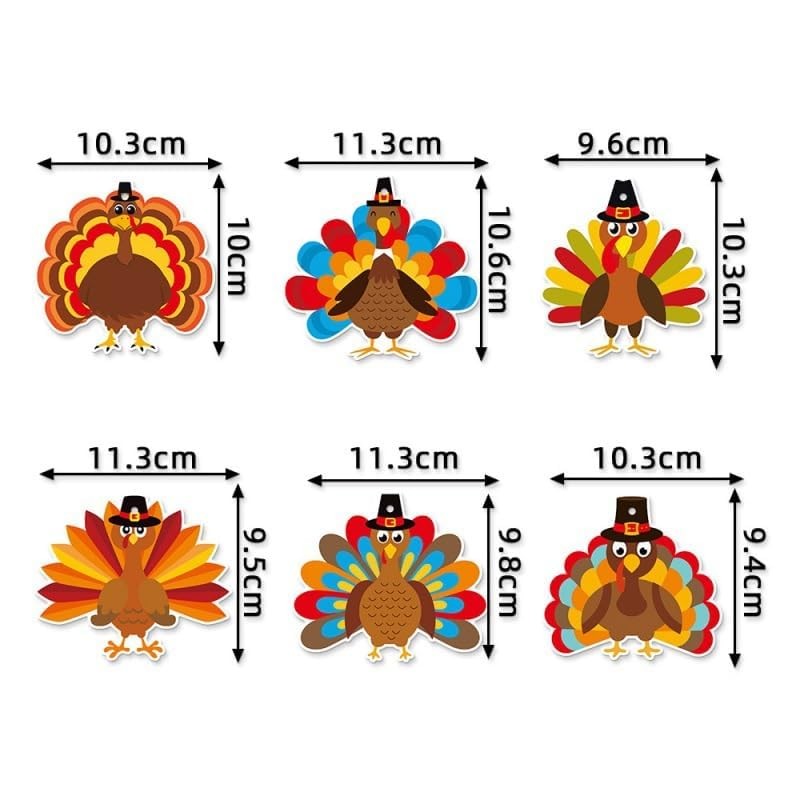 20Pack Thanksgiving Turkey Hanging Decorations, Cute Turkey Ceiling Hanging Streamers