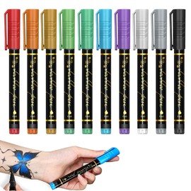 Tomedeks Temporäre Tattoo Markers for Skin, Tattoo stifte für die haut 10 Body Markers for Kids and Adults
