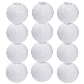 Tmade 12 Pack 8" White Paper Lanterns for Birthday Baby Shower Wedding Party Garden Home Decoration