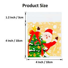 Jagrove 100PCS Cellophane Bags 4X4 Inch Clear Self Sealing Goodie Candy Cookie Snack Treat Bags for Bakery Christmas Party Supplies
