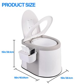 Portable Camping Toilet - Outdoor Potty for Adults with Lid and Paper Holder - Commode Bucket Toilet for Camping, Hiking, Travel, Car, Boat,Fishing, Long Trips and Beach, Beige