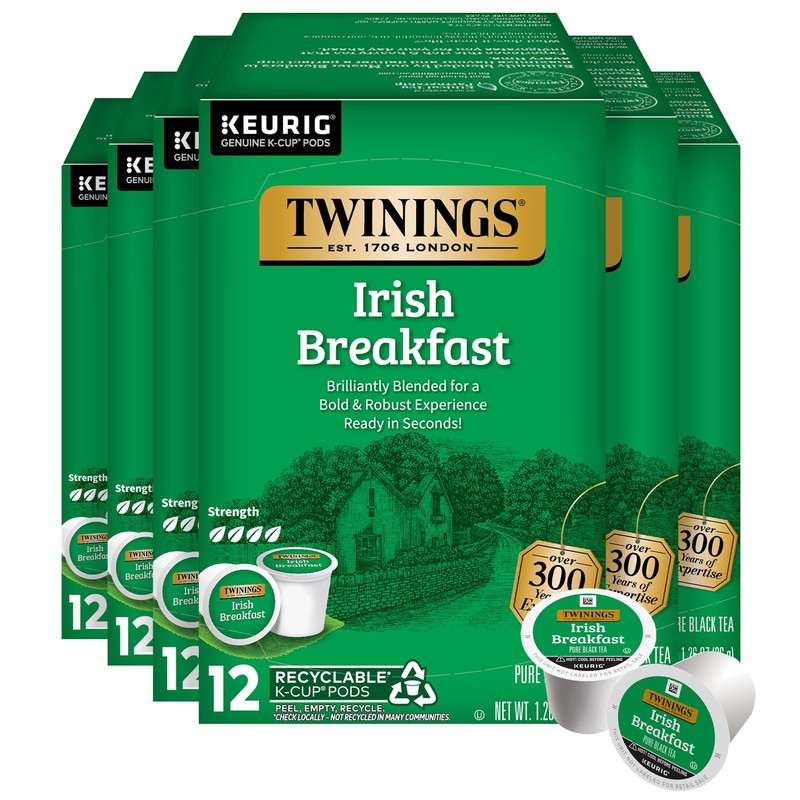 Twinings Irish Breakfast Black Tea 72 K-Cup Pods for Keurig,