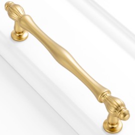 BEROSSA 10 Pack 5 Inch Brushed Gold Kitchen Cabinet Handles Gold Cabinet Pulls Gold Cabinet Hardware 2510 for Cabinets Drawer Dresser Cupboard Bedroom Bathroom