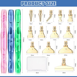 ZYNERY 40 PCS Diamond Painting Pen Kit, 13 PCS Stainless Steel Metal Tips with 3 Resin Diamond Art Pens, 12 Clay, Diamond Painting Accessories Tools for 5D DIY Craft (Gold)