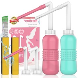 2PCS Vaginal irrigation Intimate Wash for Women,Portable Bidet Travel Bidets,Peri Bottle for Postpartum Care (Pink+Green)