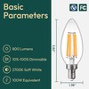 ALAMPEVER 12 Pack Chandelier Light Bulbs 100 Watt Equivalent, 800LM
