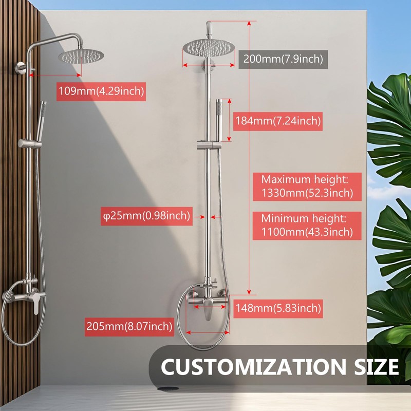 Outdoor Shower Kit,Outdoor Shower Fixtures Faucet System Single Handle Brass