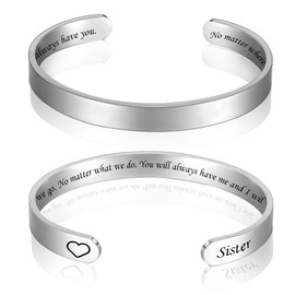 KLIFOWDY Bracelets for Womens Silver Bracelet for Women Stainless Steel Bracelet Cuff Bangles for Women Women's Jewellery Sister Gifts