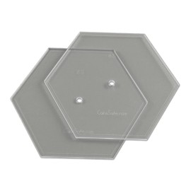 CAKESAFE 8.5 Inch Hexagon Acrylic Disk Set – 2-8.5” Clear ¼” Acrylic Buttercream Disks – Perfect Tool to Smooth The Frosting on Your Cakes, Disk Size and Perimeter Border Engraved on All Disks