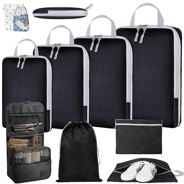 Travel Pouch, Compression Set, Travel Compression Bag, 10-Piece Set, 2024,