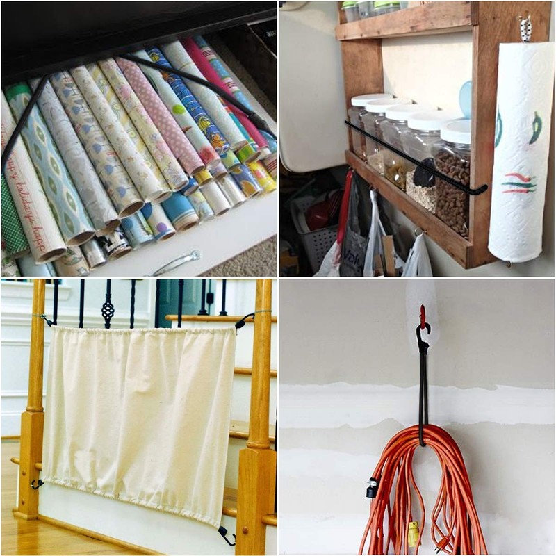 ZHOUBIN 24 Inch Black Bungee Cords with Hooks Heavy Duty,