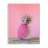 Stupell Industries Pink Glam Glitter Pineapple on Greenery Cloth, Designed