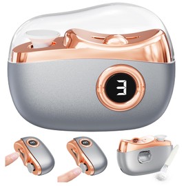 【2-in-1 Nail Clipper & Nail Polisher with LED LCD Display】Electric Nail Clipper, Electric Nail File, Nail Polisher, Electric 2-in-1 Nail Trimmer, Automatic Nail Cutter, Nail File, 3-Speed Settings