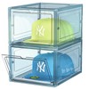 SCAVATA Hat Organizer Box, Stackable Clear Baseball Caps Holder Box