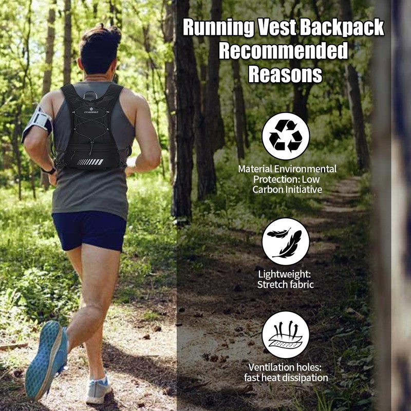 Running Hydration Vest Backpack with 2L Water Bladder or 470ml