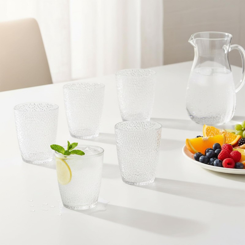 YINPIXUS Clear Acrylic Drinking Glasses Set of 6, Plastic Cups