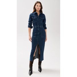 Good American Women's Fit for Success Long Sleeve Midi Dress, Indigo724, Blue, M