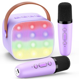 Dislocati Toys for 3-12 Year Old Girls,Kids Microphone Birthday Presents Girls 3-12 Year Old Gifts Wireless Bluetooth Speaker Karaoke Machine 2 Microphones for Kids Karaoke