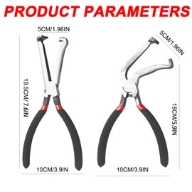 2pcs Electrical Disconnect Pliers - Straight and Curved Handle Electrical Connectors Pliers, Carbon Steel with Anti Slip Handle Spark Plug Removal Home Tool for Car Repair