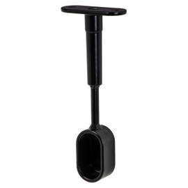 Gedotec Wardrobe Rail Bearing for Ceiling Mounting Wardrobe Rail Holder for Wardrobe Rails Clothes Rail Attachment 30 x 15 mm Steel Black 1 Piece Ceiling Rail Holder Oval Height Adjustable