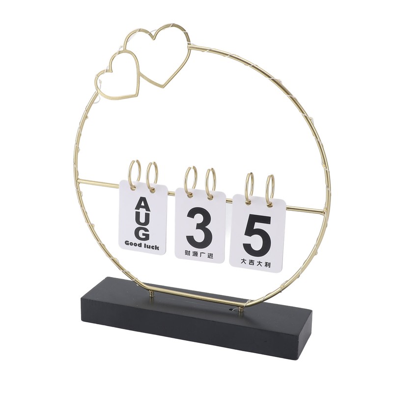 Perpetual Flip Calendar with LED Light Durable Construction Metal Art
