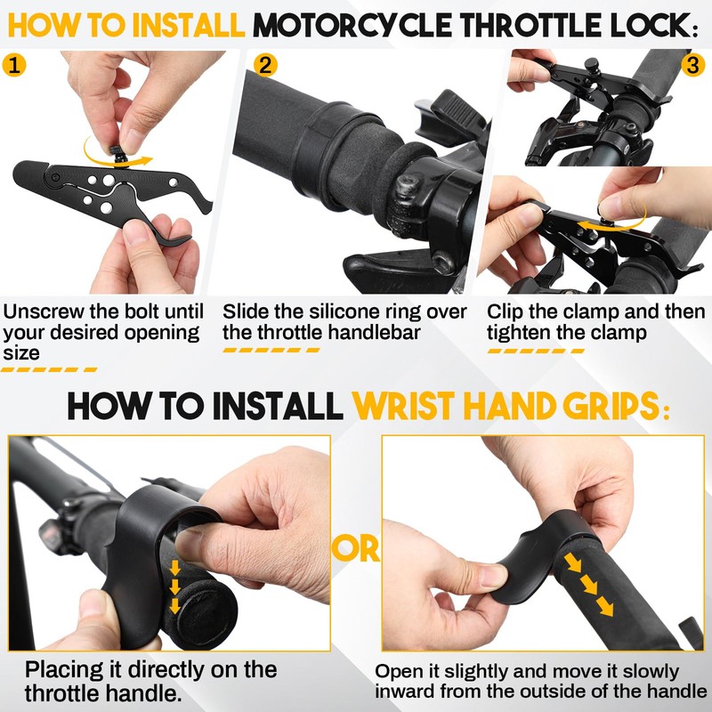 Tallew Motorcycle Cruise Control, Include 2 Pcs Wrist Hand Grips,