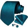 DiBanGu Extra Long Solid Dark Teal Tie for Men Big